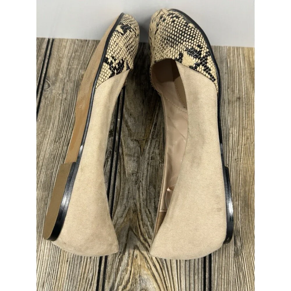 Torrid Faux Suede Ballet Flats Snake Almond 9 Wide Width